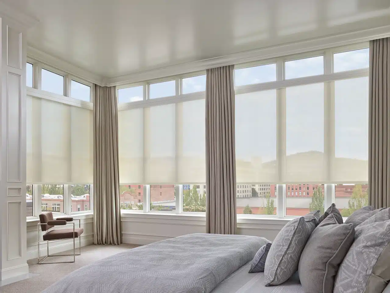 Solar Shades With Drapes (1)